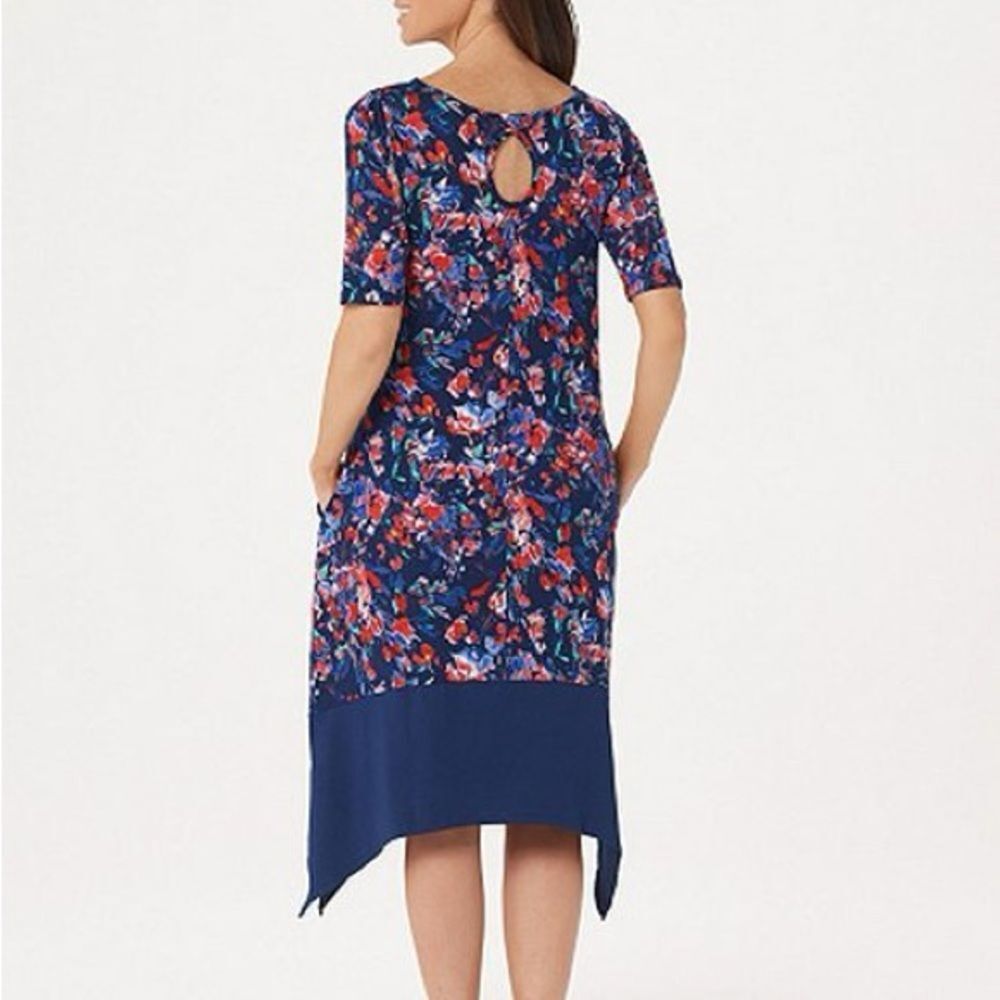 Floral Blue‎ Midi Dress-PXS